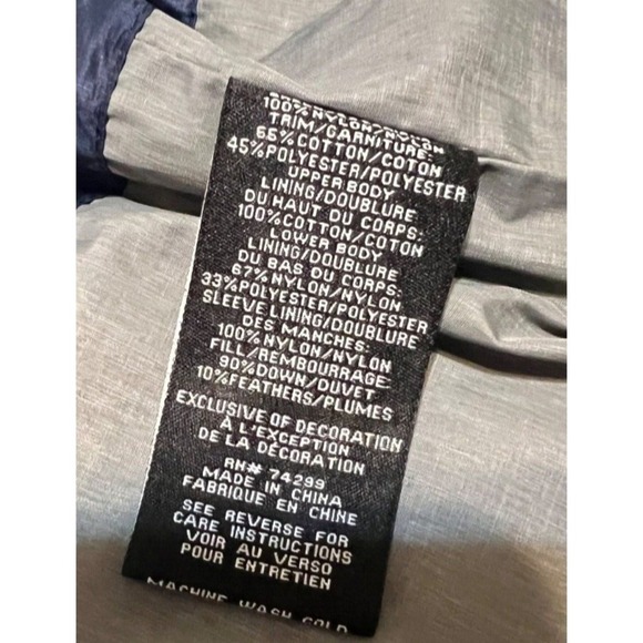 Ben Sherman Jacket Mens Size S Navy 90% Downs Quilted Puff Jacket - Picture 2 of 6